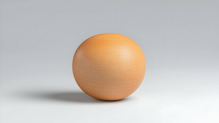 Single Light Brown Egg Sphere On Light Gray Background