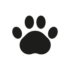 Paw print vector. Paw print icon. Dog paw print icon. Black paw icon. 