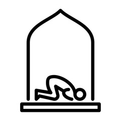 salat outline icon. Islamic pray line illustration