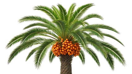 Vibrant Date Palm Tree with Abundant Fruits Ideal for Tropical Landscaping and Botanical Illustrations