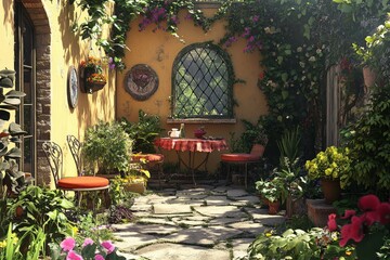 Modern back patio - garden and backyard with seating and place to entertain and cook