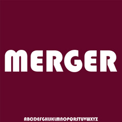 Modern sporty wide alphabet display font vector illustration