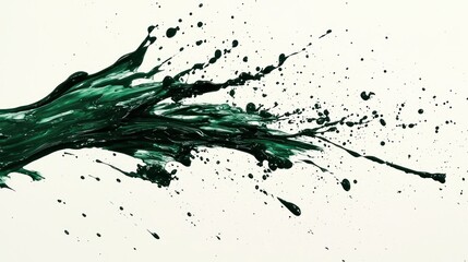 Forest green paint splash on white, deep and rich, suitable for themes related to nature and growth.