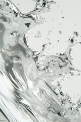 Frosty silver paint splash against white, cool and modern, ideal for futuristic and tech-themed designs.