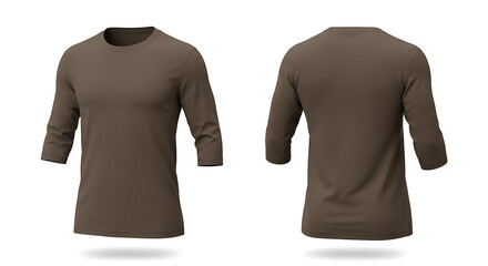 A t-shirt mockup, Photographs on both sides, white background.