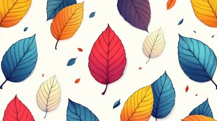 Obraz premium Vibrant Autumn Leaves Pattern: A Colorful Fall Design