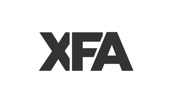 XFA logo design template with strong and modern bold text. Initial based vector logotype featuring simple and minimal typography. Trendy company identity.