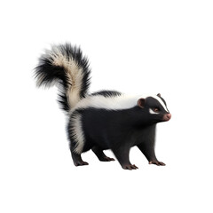 Naklejka premium Graceful & Detailed: A Realistic Skunk in Focus