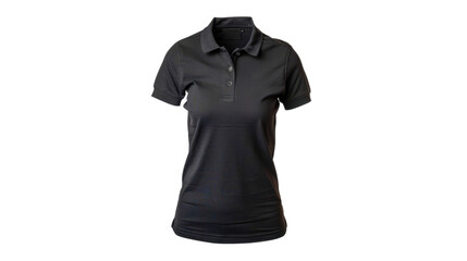 Black polo shirt with transparent background for easy customization