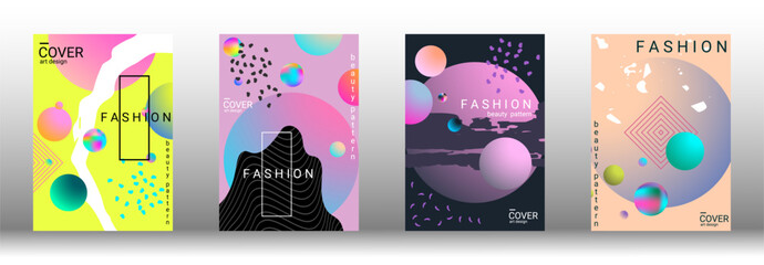 Modern design template. Set of modern abstract covers. Creative backgrounds from abstract gradient shapes to create a trendy abstract cover, banner, poster, booklet. Vector illustration. EPS 10.