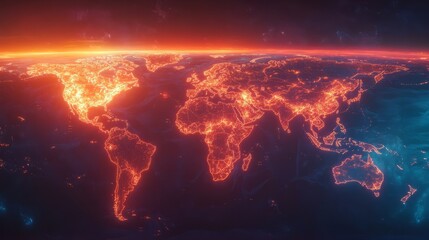A glowing map of the world, showing cyber attack hotspots in real-time 