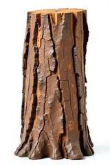 Naklejka premium Isolated piece of bark with veins on white background, isolated, bark