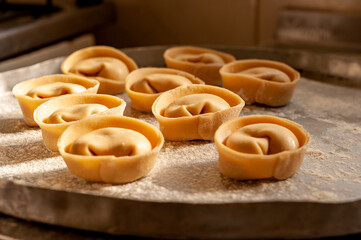 dumplings on a wooden table