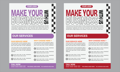 Easy to use and edit. Business flyer design template vector design, Modern brochure template flyer design vector template Multipurpose Flyer Layout with Red Accent


