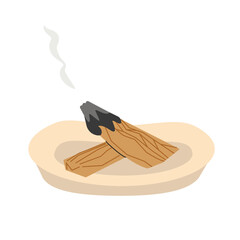 Palo Santo holy wood tree aroma sticks from Latin America. Relaxation and spa items. For poster invitation flyer banner	