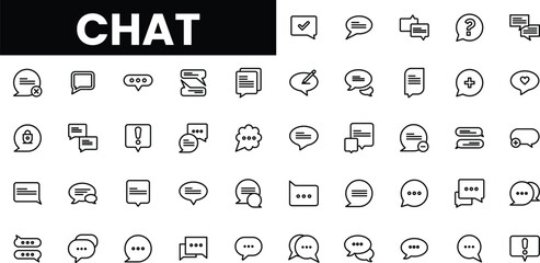 Various chat icons featuring speech bubbles and messaging symbols.