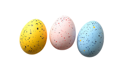 Painted Easter Eggs on a Transparent Background 