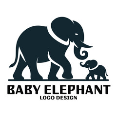 Baby Elephant Vector Logo Design © T-Vectors