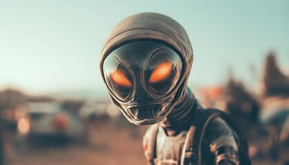 Alien Desert Encounter: Glowing Eyes.