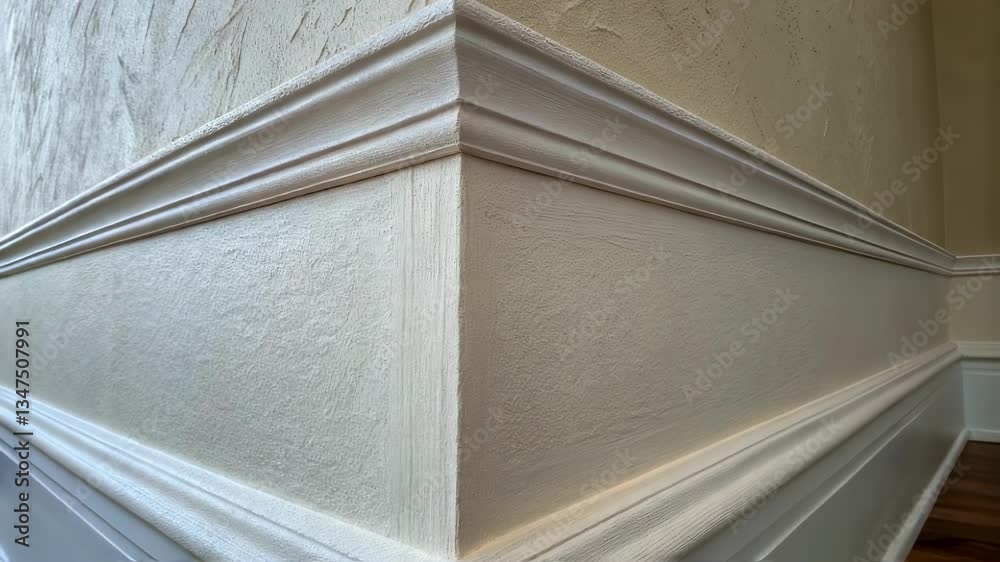 Aufkleber Wainscoting and chair rail create an elegant and timeless look in interior design, adding architectural detail and protecting walls in high traffic areas