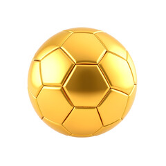 Golden soccer ball isolated on white background. Football sport game ball. 3d illustration.Generative AI