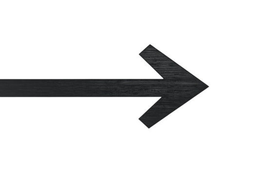 Textured Arrow Pointing Right, Directional Sign, cut out transparent