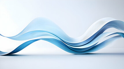 Abstract Blue Waves Design On White Background