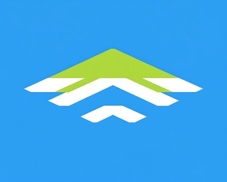 Abstract Green Arrow Up Icon.