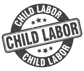 child labor stamp. child labor label. round grunge sign