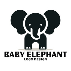 Baby Elephant Vector Logo Design