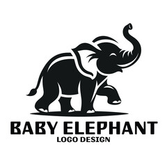 Baby Elephant Vector Logo Design © T-Vectors