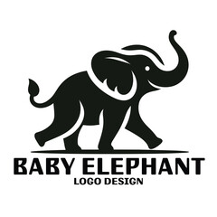Baby Elephant Vector Logo Design © T-Vectors