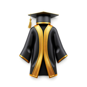 Graudation gold metal icon on white background. Generative AI