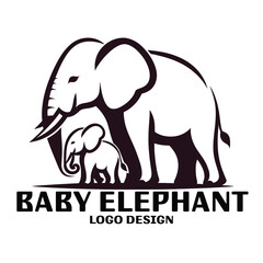 Baby Elephant Vector Logo Design © T-Vectors