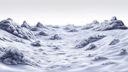 An aerial view of a serene and snowy winter landscape scene