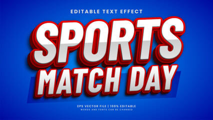 Sports match day 3d editable text effect template