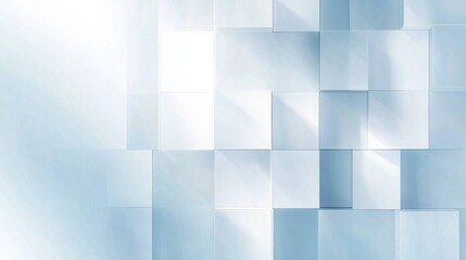Obraz premium Geometric abstract wall with blue and white cubes in modern design