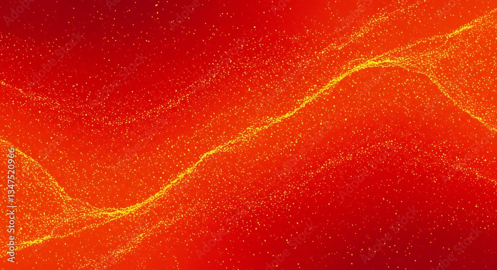 Poster golden particle stream flowing red orange gradient abstract background dynamic elegant design