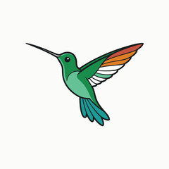 Obraz premium Hummingbird vector animal art print, hummingbird looks awesome icon silhouette vector illustration. Flat vector hummingbird icon symbol element. Vector illustration