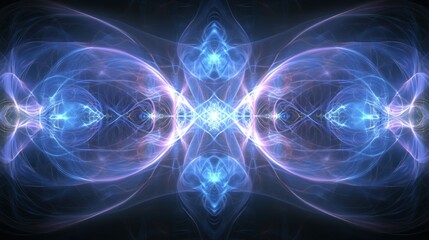 Fototapeta premium Abstract blue and pink fractal light pattern.