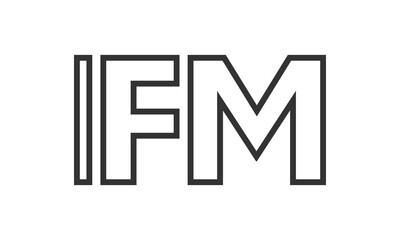 IFM logo design template with strong and modern bold text. Initial based vector logotype featuring simple and minimal typography. Trendy company identity.