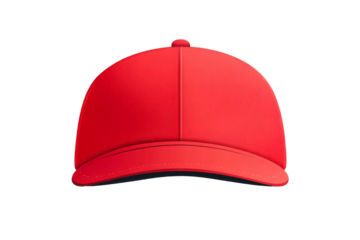 Red baseball cap graphic, baseball hat isolated, cut out transparent