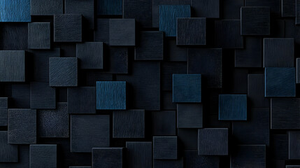 Dark Textured Cube Abstract Background with Blue Highlighted Geometric Pattern and Modern Design