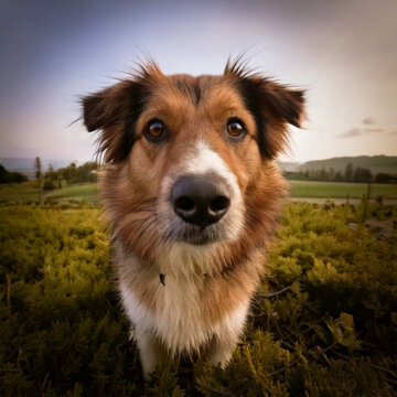 C&atilde;o olhando de frente