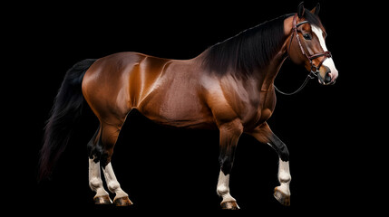 Obraz premium Brown Horse In Profile View With Black Mane