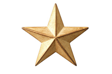 Gold star lapel pin, vintage metal badge, cut out transparent