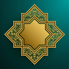Elegant Geometric Mandala Design With Gold Patterns