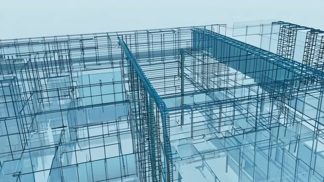 3D BIM model of reinforcement framework illustrating structural stability and precise construction details
