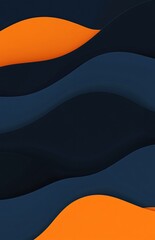 Abstract dark blue and orange wavy pattern.