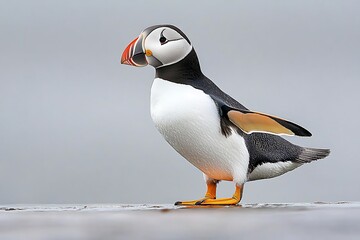 Atlantic Puffin Coastal Bird Portrait.